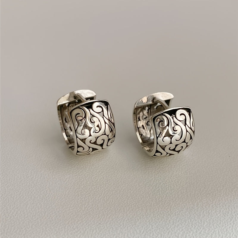 Vintage Ethnic Hollow Hoop Earrings