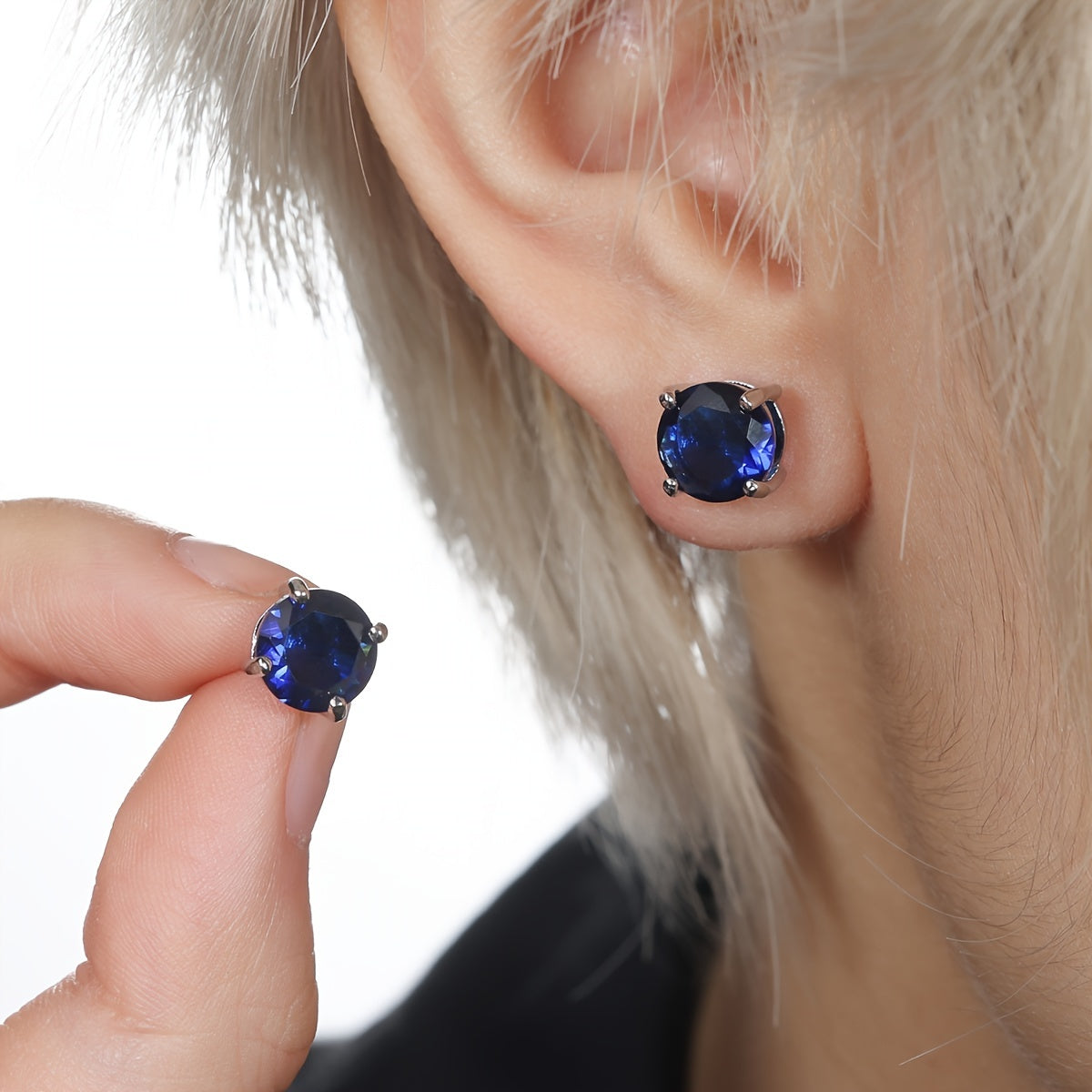 Timeless Round Cut Stone Stud Earrings