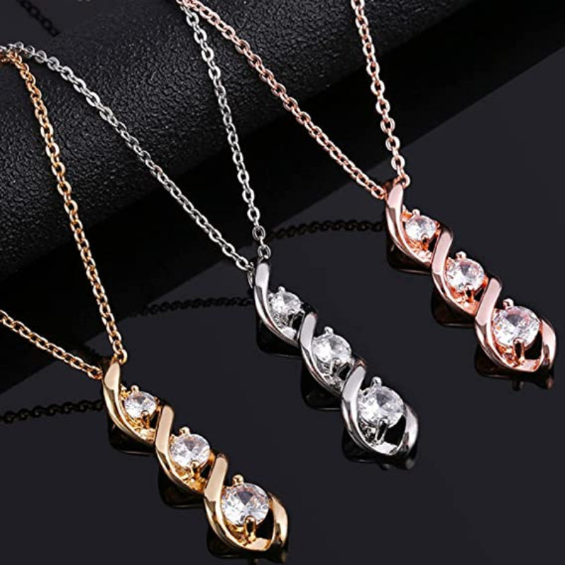 White Gold Infinity Zirconia Necklace