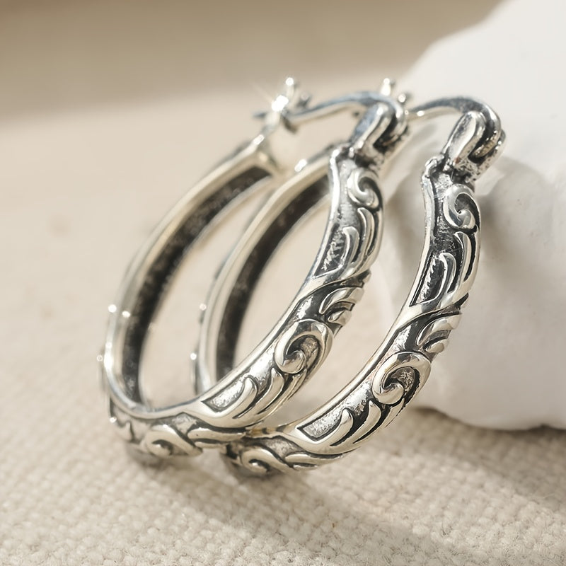 Vintage Hand Carved Textured Earrings