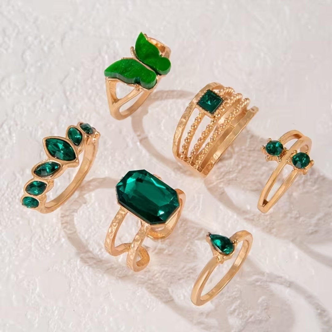 Emerald Stackable Ring Set