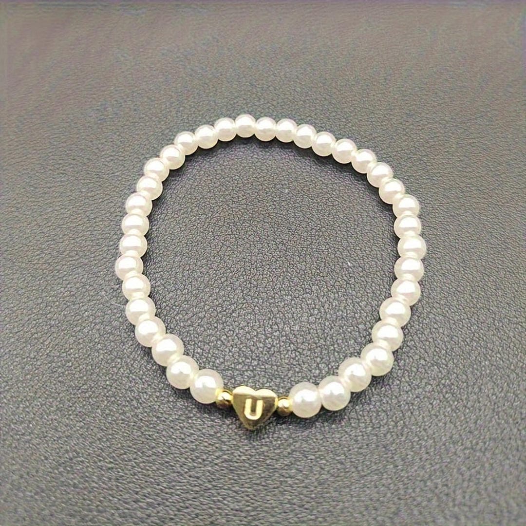 A-Z Pearl Beaded Bracelet