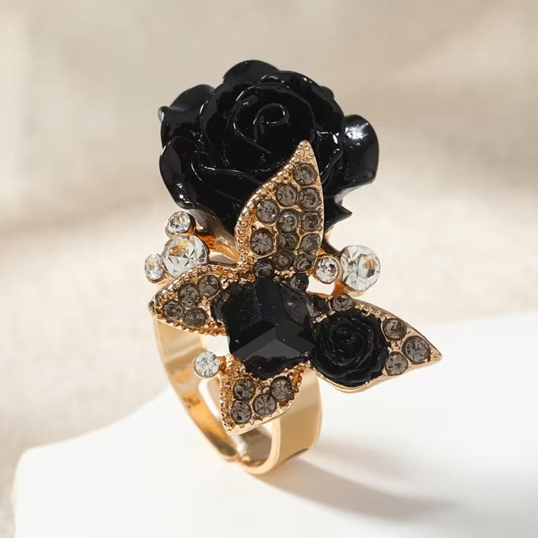 Emerald Rose Floral Ring