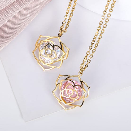 Rose Aura Charm Necklace