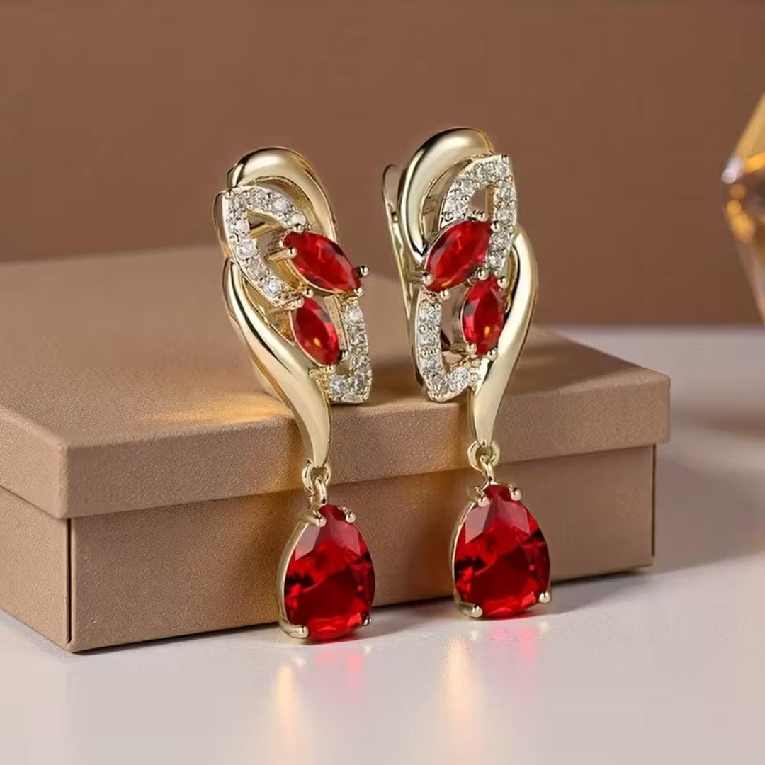 Emerald Drop Accent Earrings