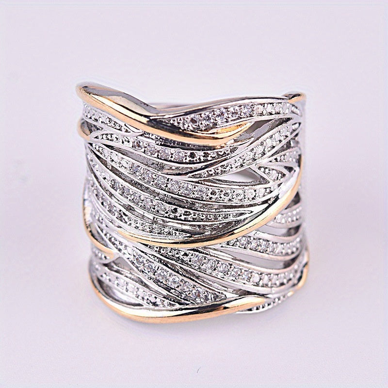 Creative Zirconia Wrapped Multi-Layer Ring
