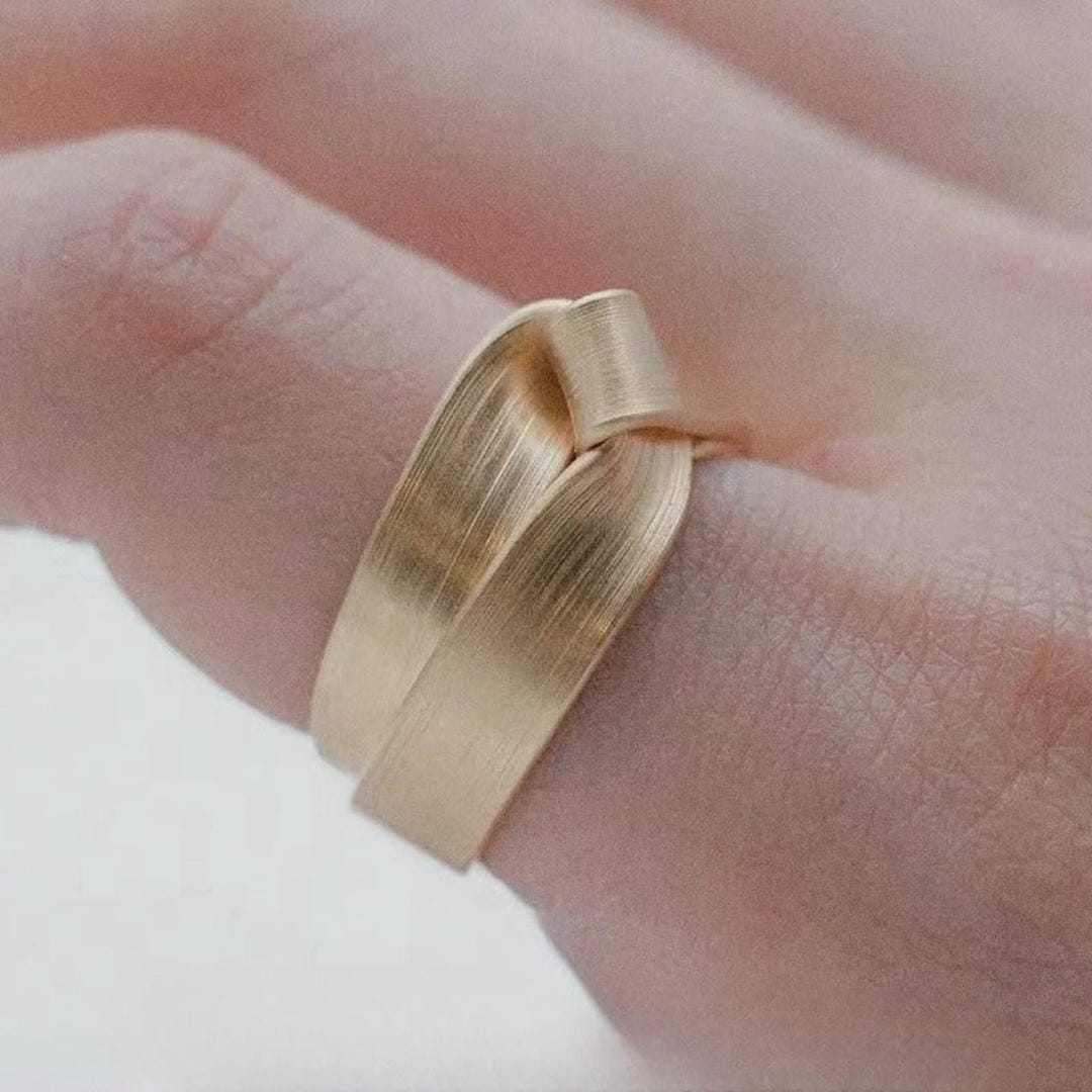 Golden Knot Brushed Statement Band