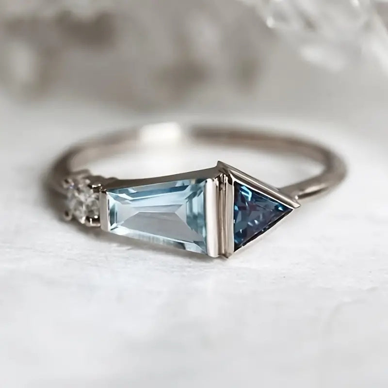 Princess Cut Crystal Ring