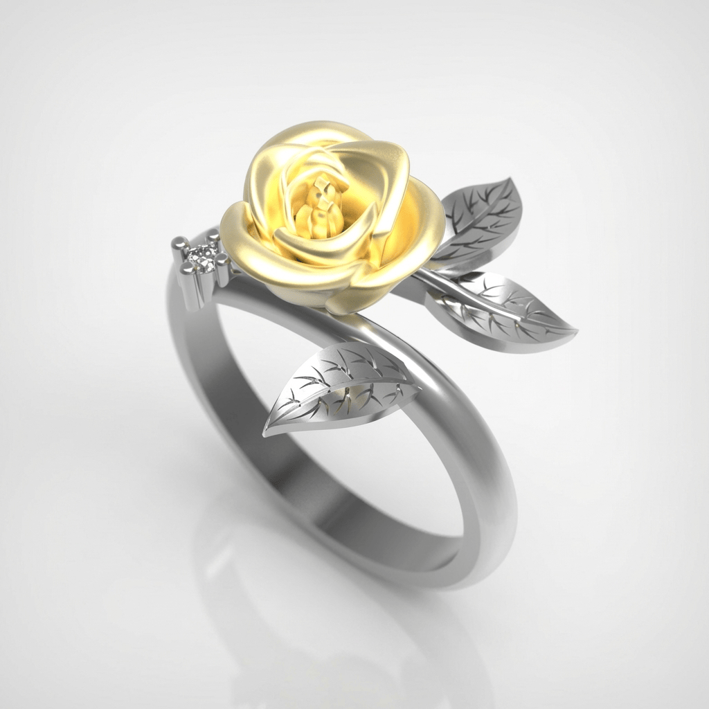 Yellow Rose Grace Silver Ring