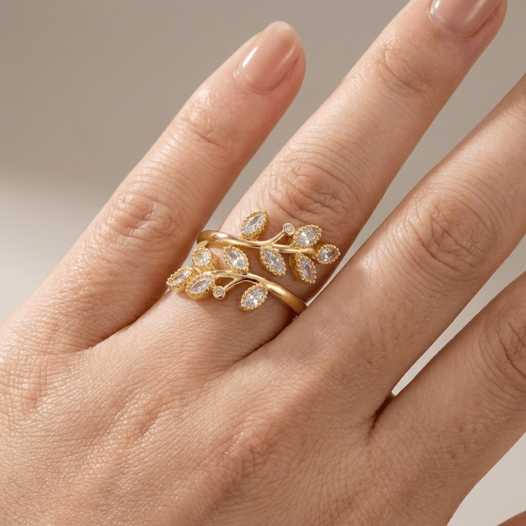 Luxury Leaf Wrap Ring