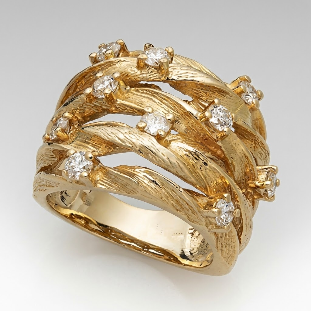 Leaf Zirconia Antique Ring