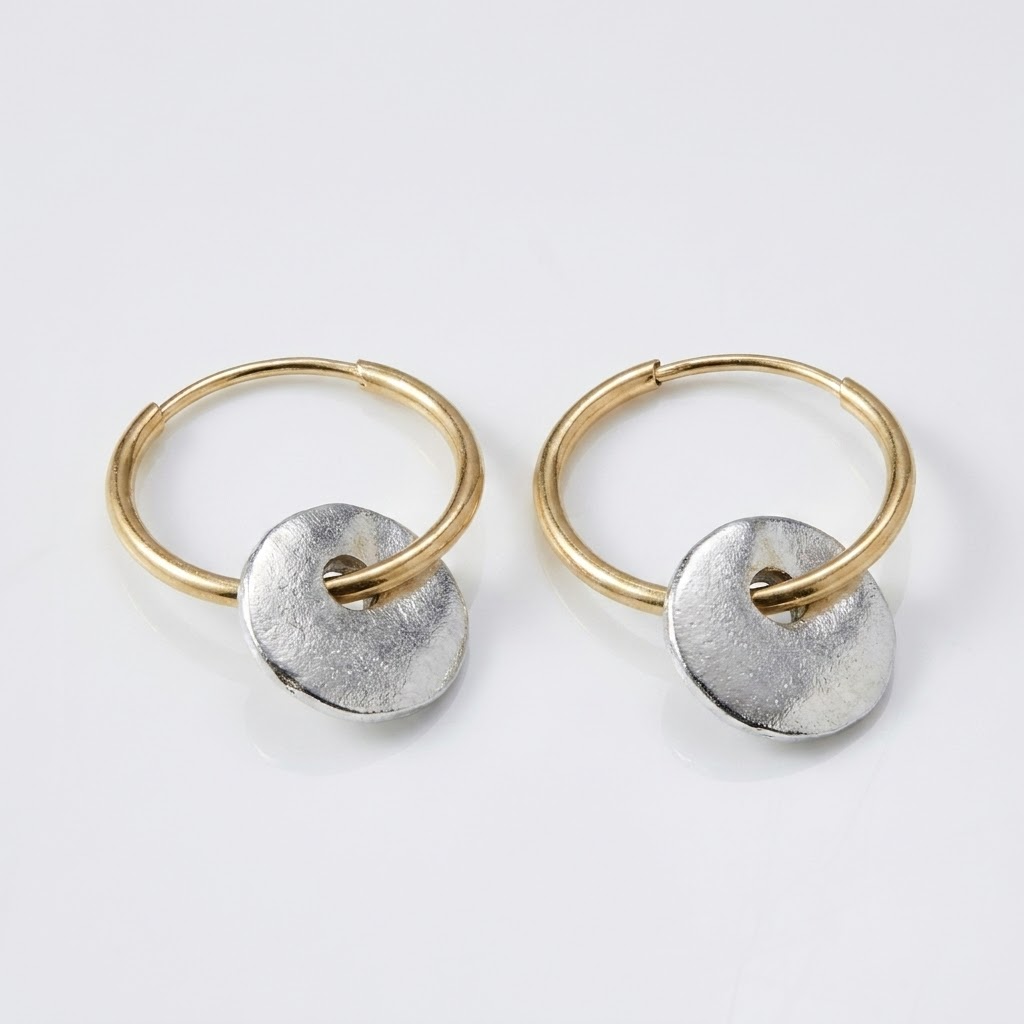 Vintage Disc Hoop Earrings