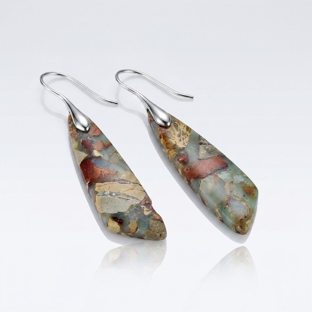 Mosaic Stone Drop Earrings