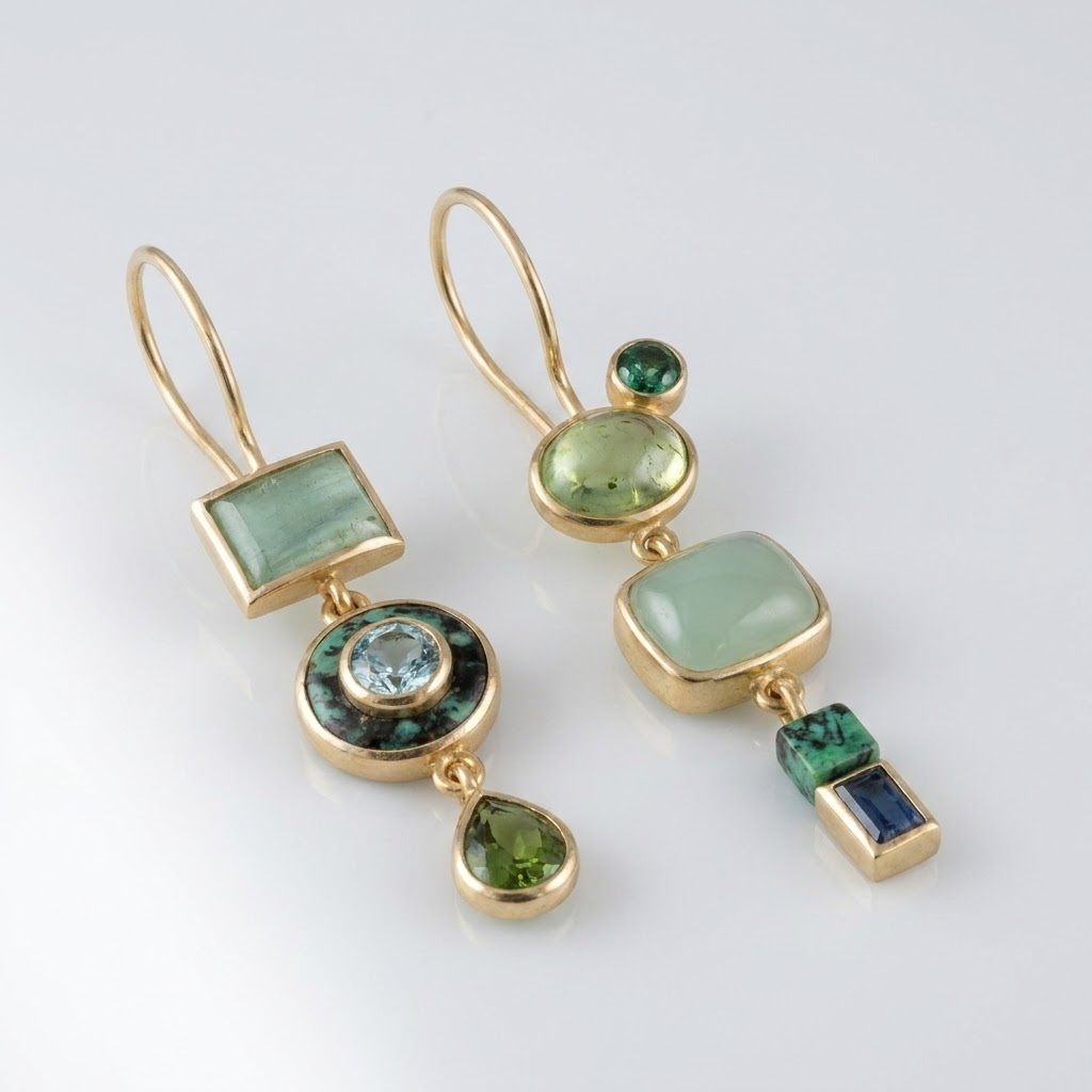 Verde Trio Crystal Earring