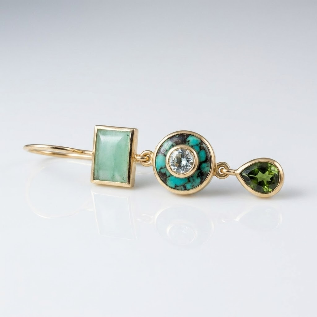 Verde Trio Crystal Earring