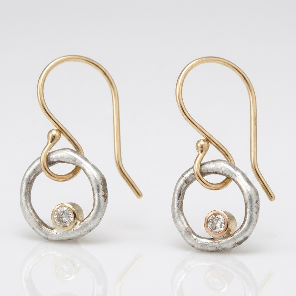 Vintage Silver Circle Earrings