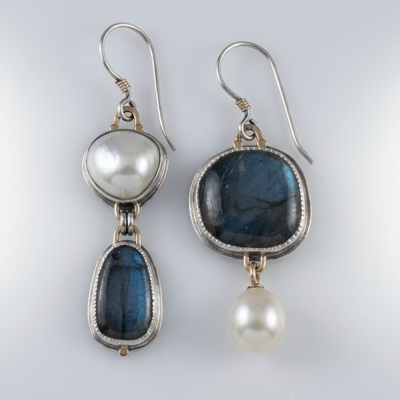 Nocturne Opal Silver Earrings