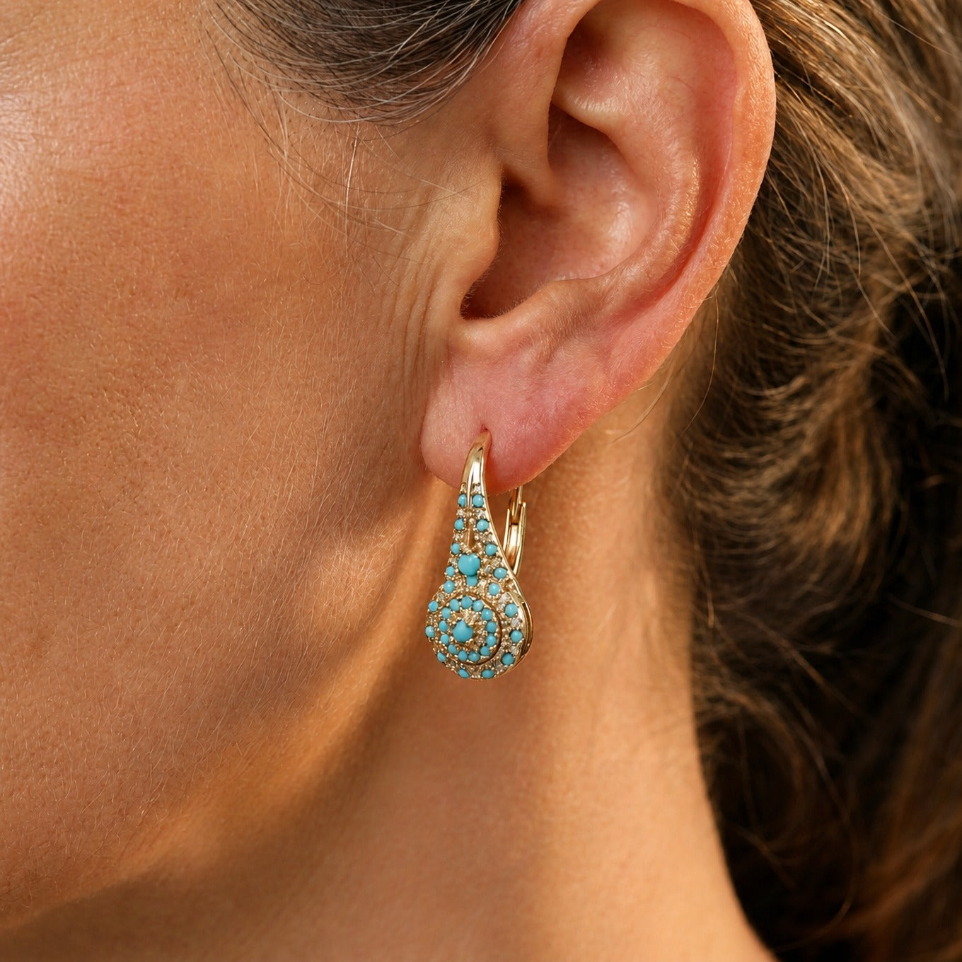 Turquoise Mosaic Elegance Earrings