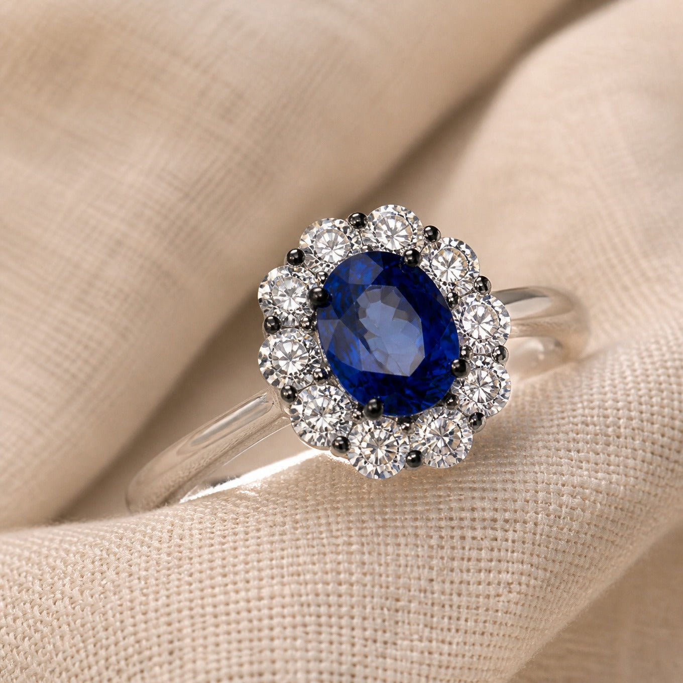 Blue Sapphire Blossom Ring