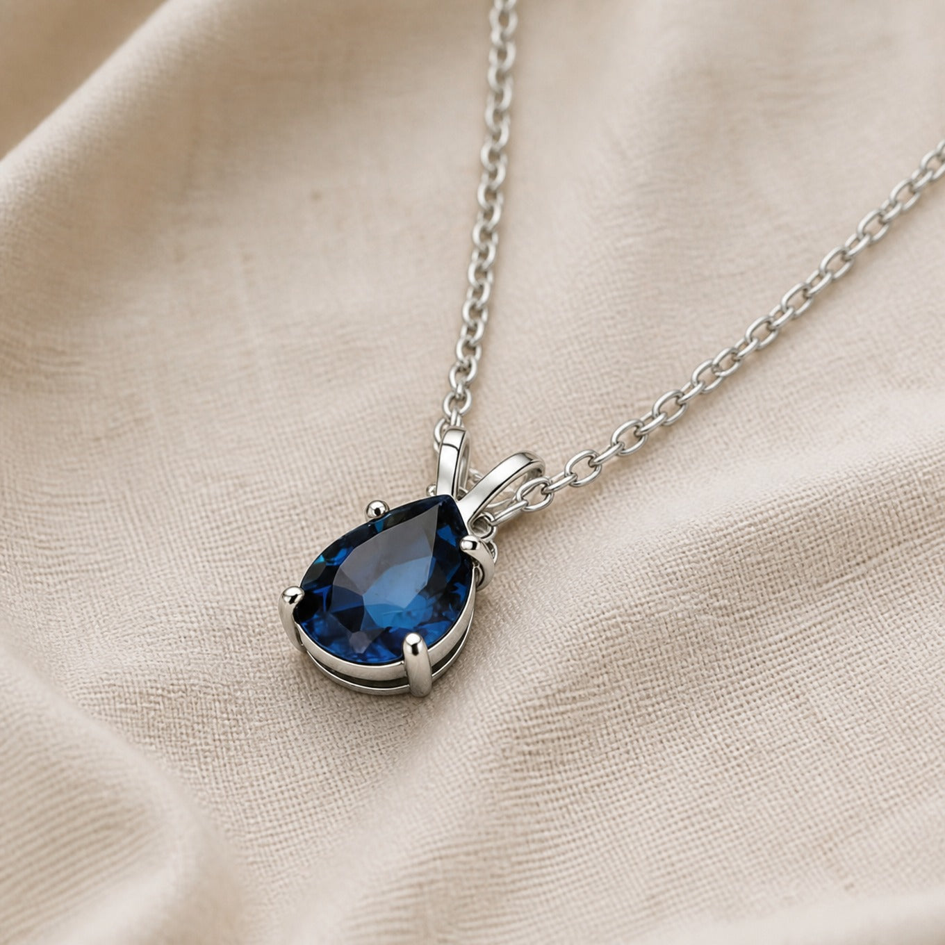 Classic Teardrop Sapphire Necklace