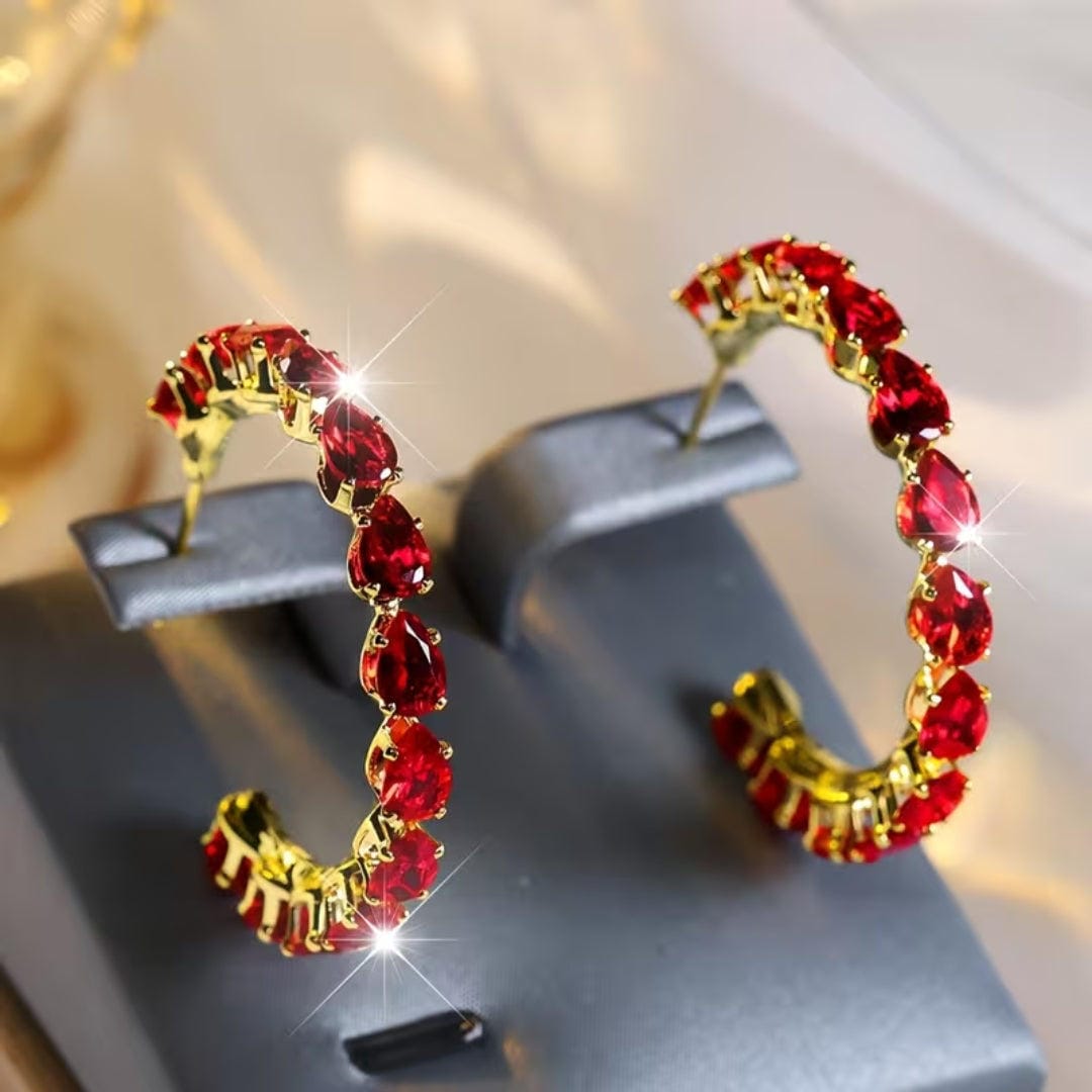 Emerald Paved Hoop Earrings