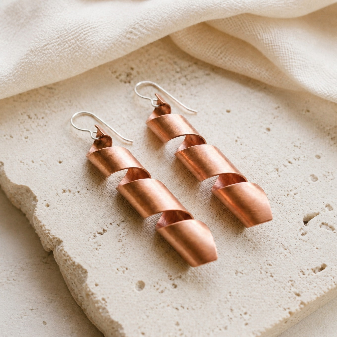 Amber Dusk Copper Earrings