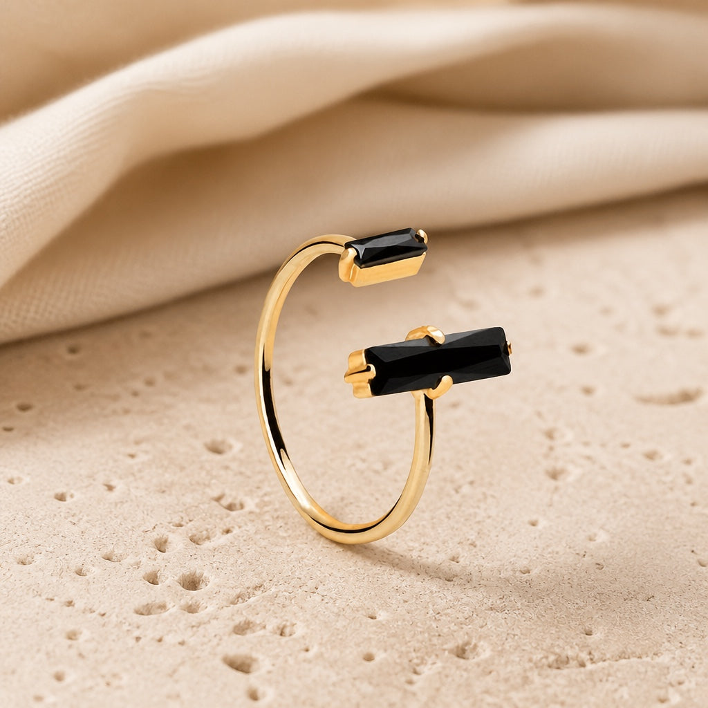Minimalist Obsidian Timeless Ring