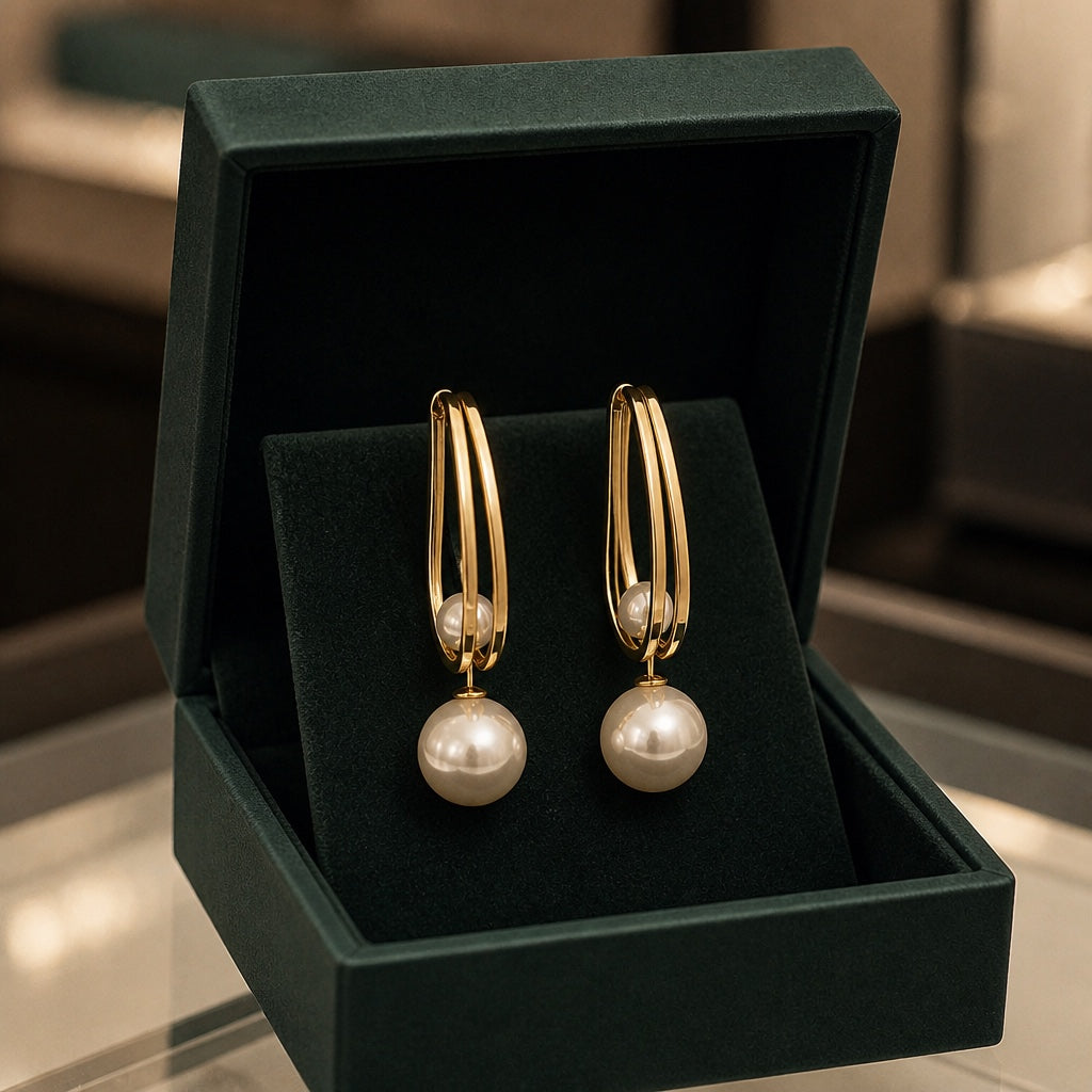 Vintage Gold Pearl Earrings