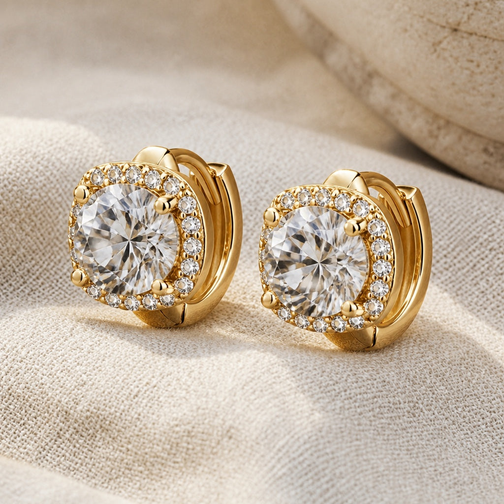Golden Allure Square Earrings