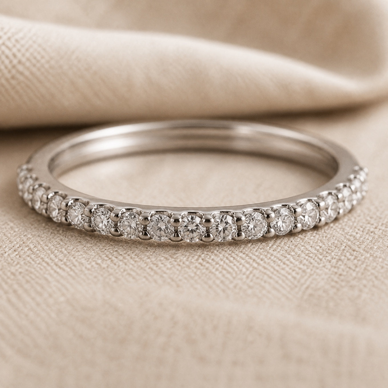 Elegant Thin Crystal Stacking Ring