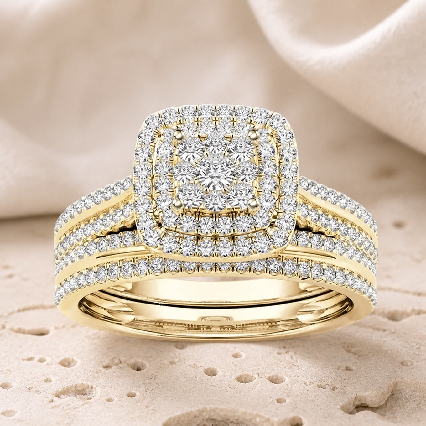 Dazzling Inlaid Zirconia Ring