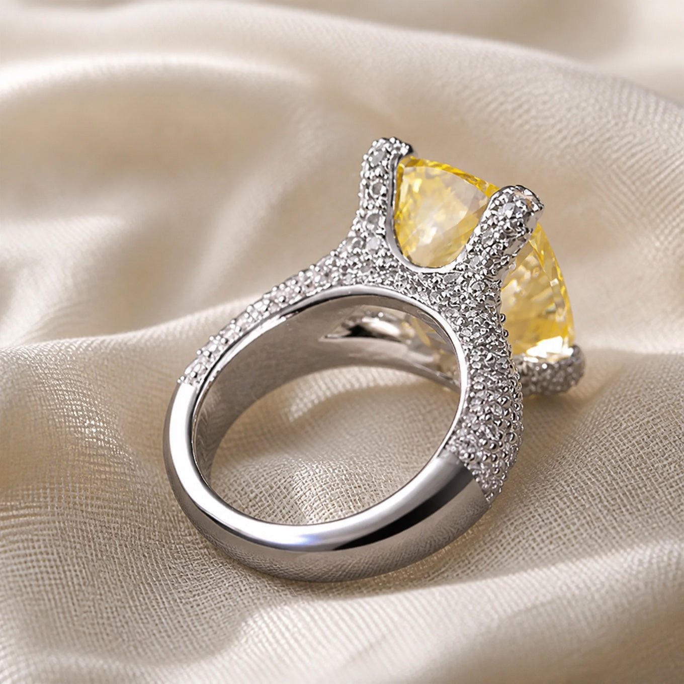 Radiant Yellow Zirconia Vintage Ring