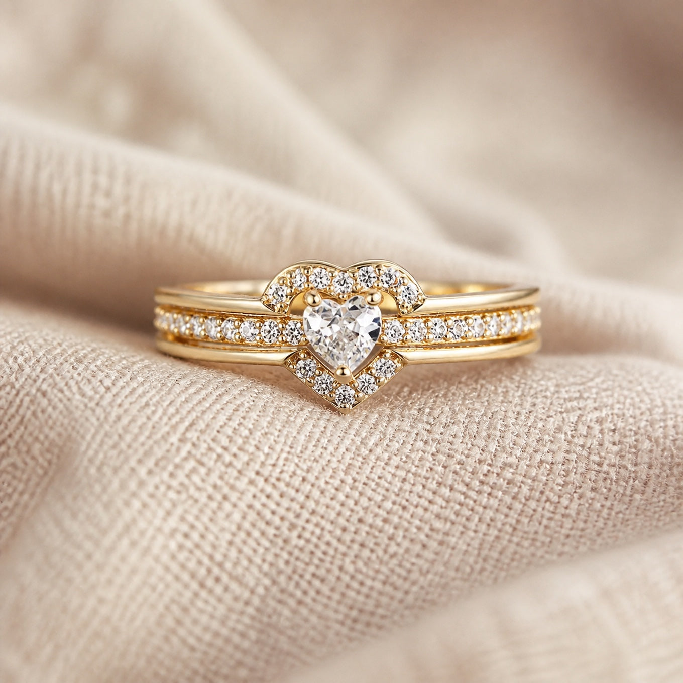 Opulent Heart Zirconia Ring