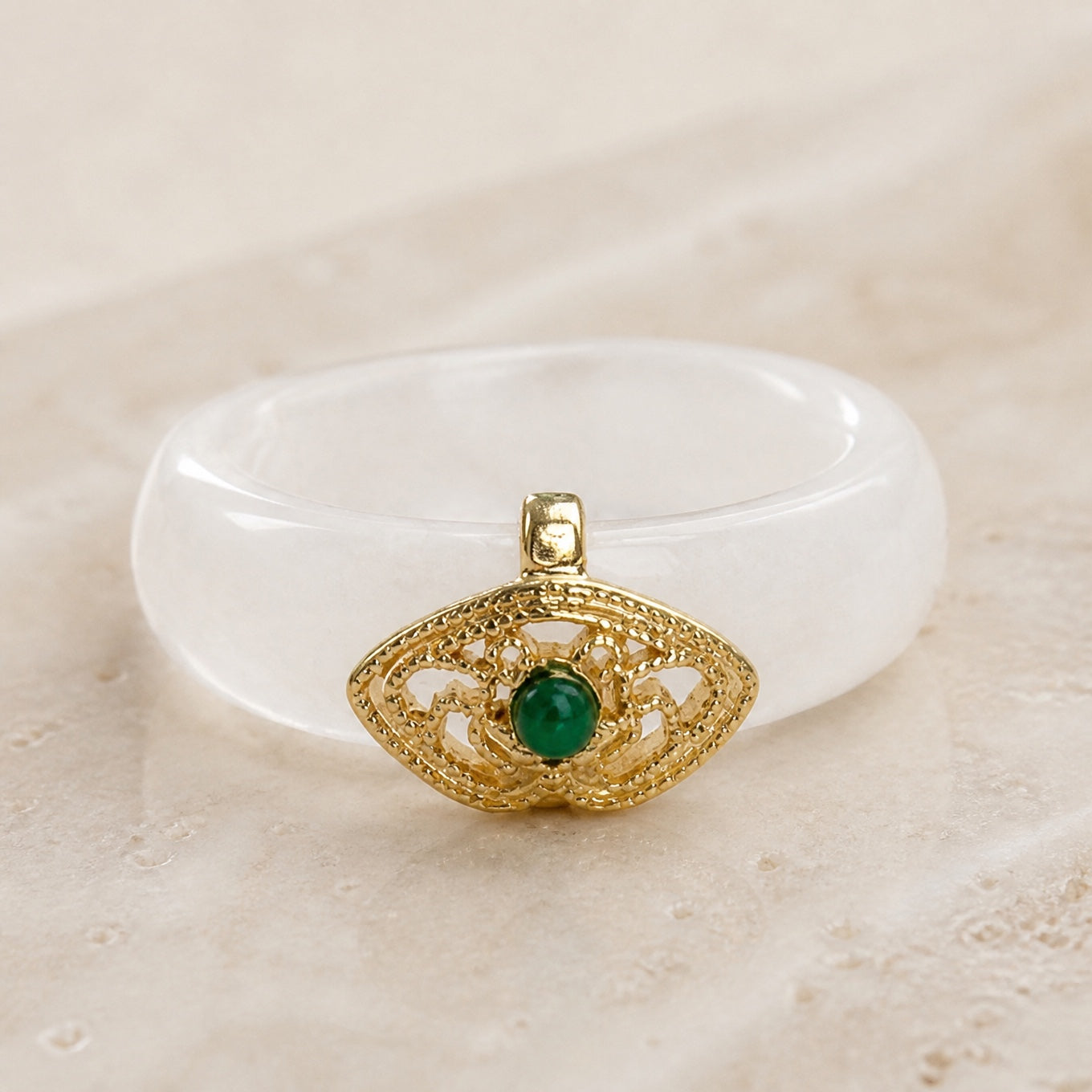 Chalcedony Band Zirconia Ring