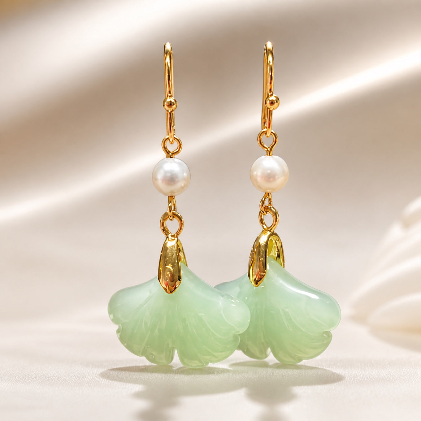 Graceful Mint Bloom Earrings