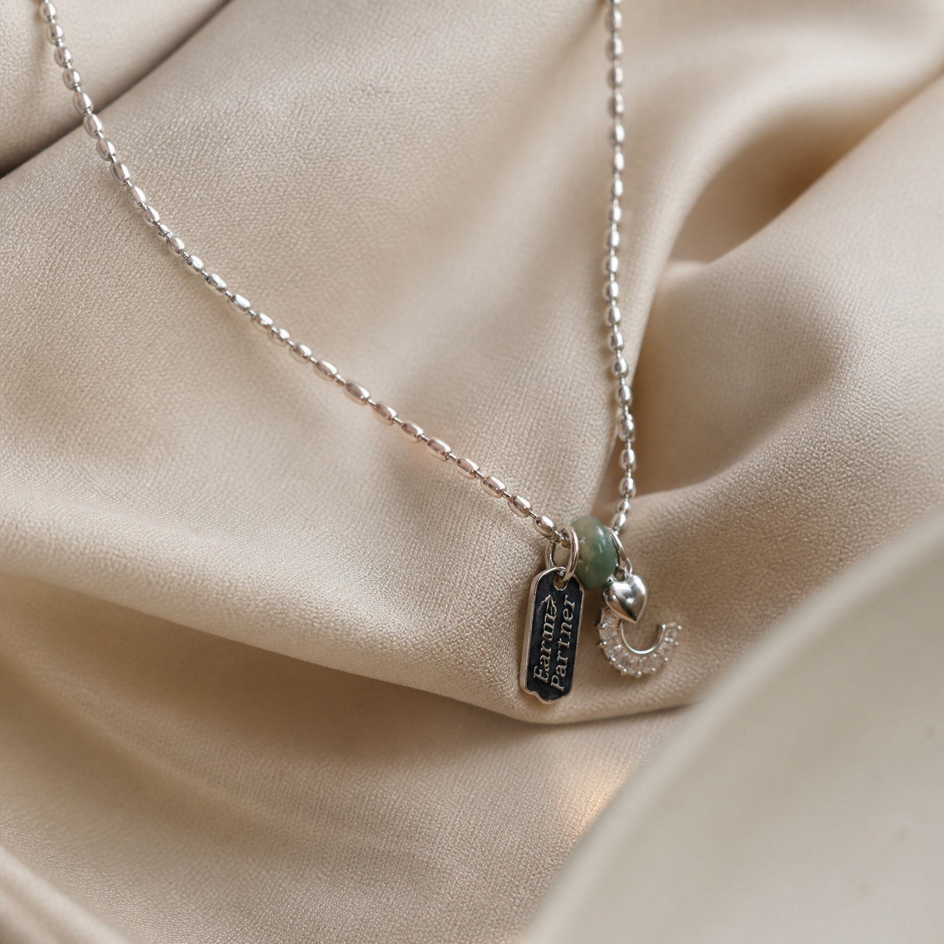 Silver Zircon Love Heart Necklace