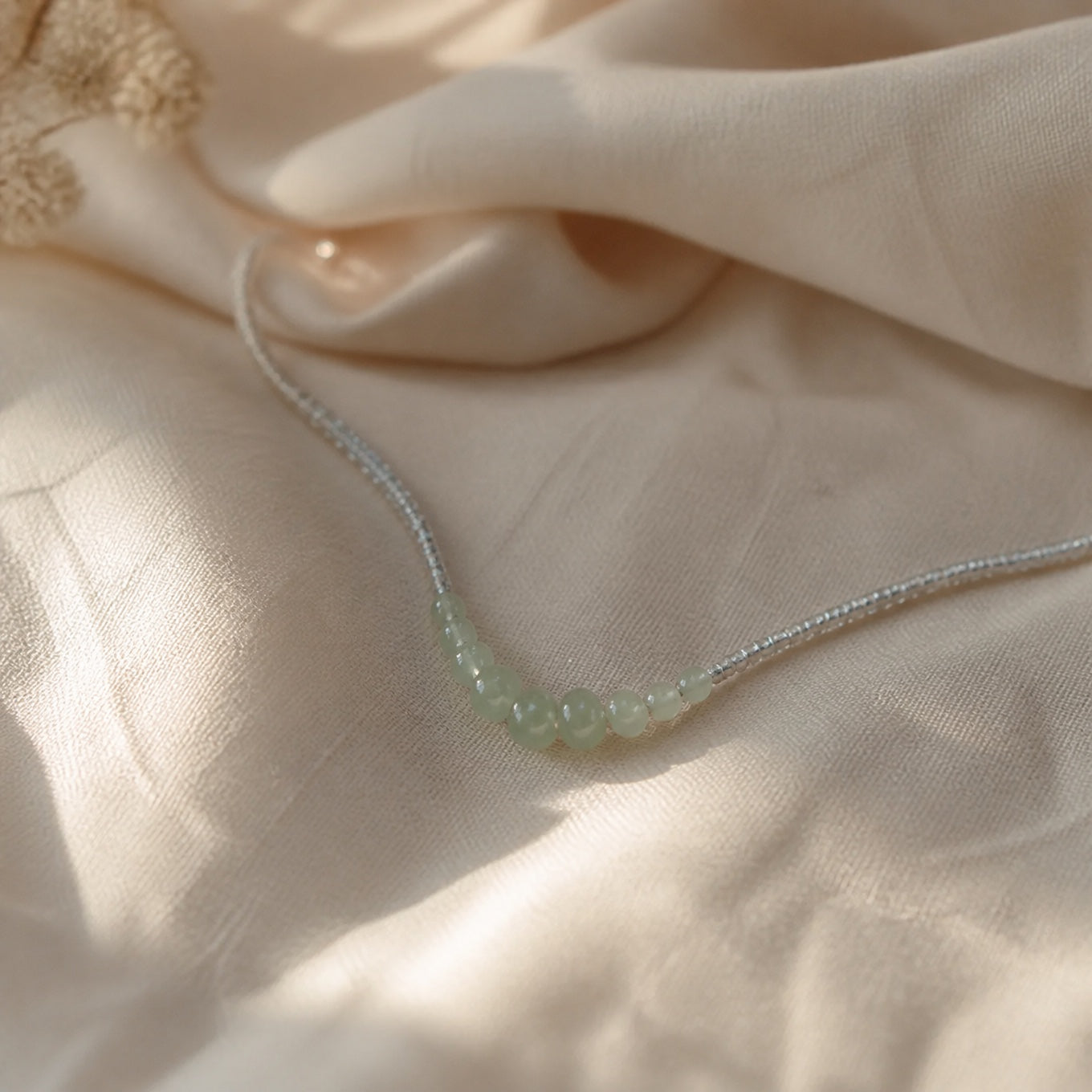 Minimalist Jade Bead Chain Necklace