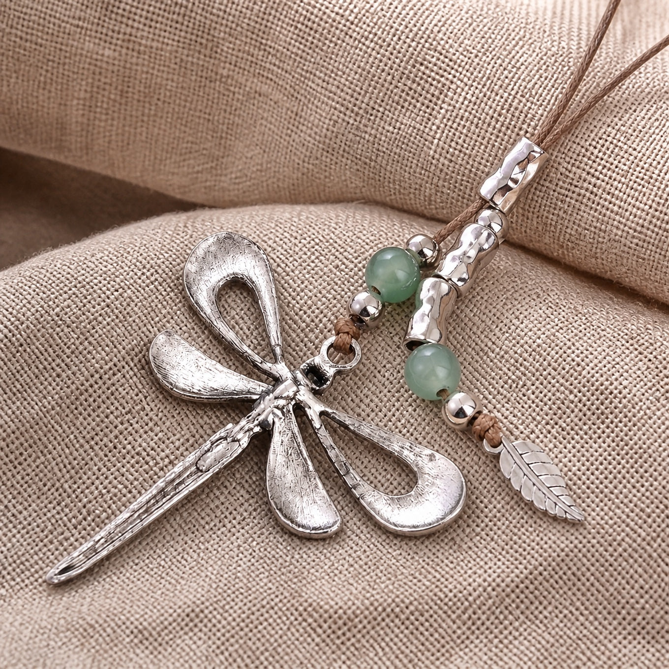 Bohemian Dragonfly Leather Necklace