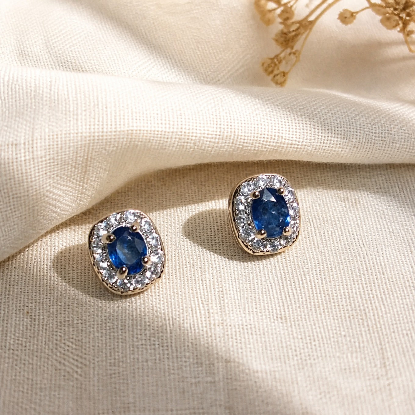 Natural Sapphire Stud Earrings