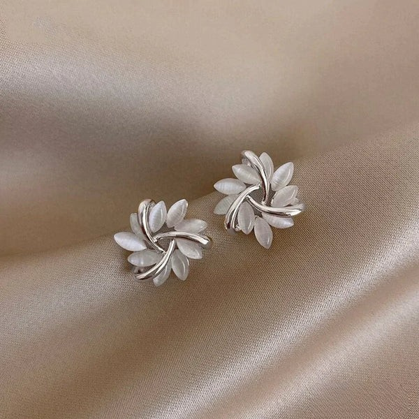 Opal Flower Stud Earrings