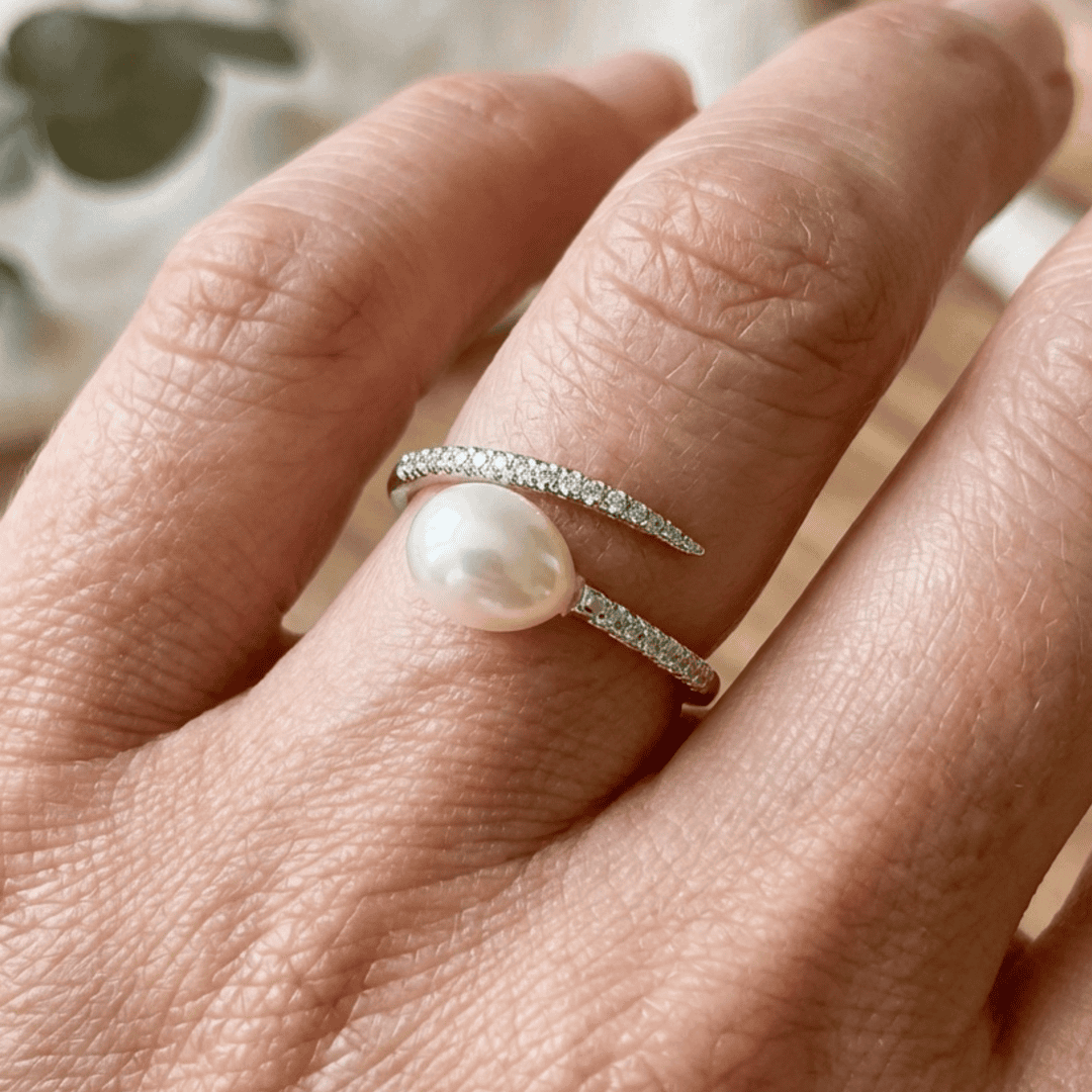 Pearl Cuff Wrap Open Ring