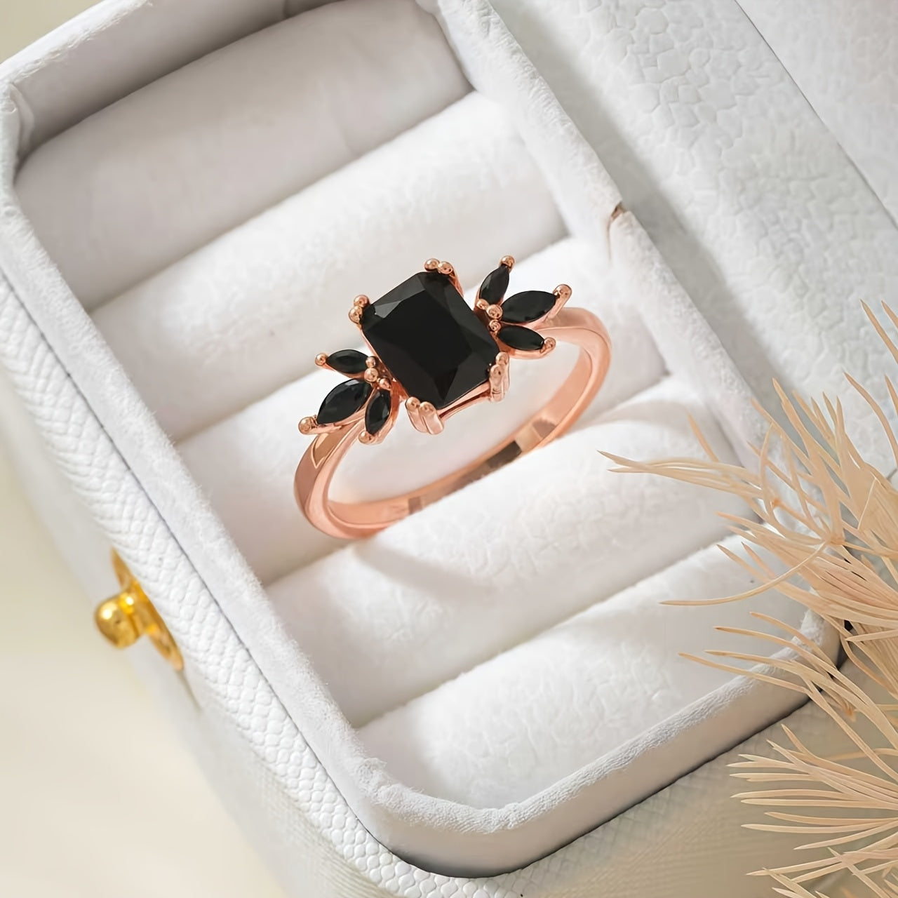 Black Onyx Marquise Ring