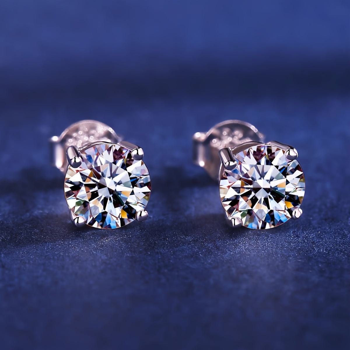 White Gold Cubic Zirconia Stud Earrings