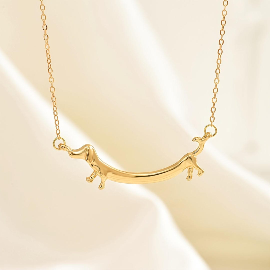 Sausage Dog Bar Pendant Necklace