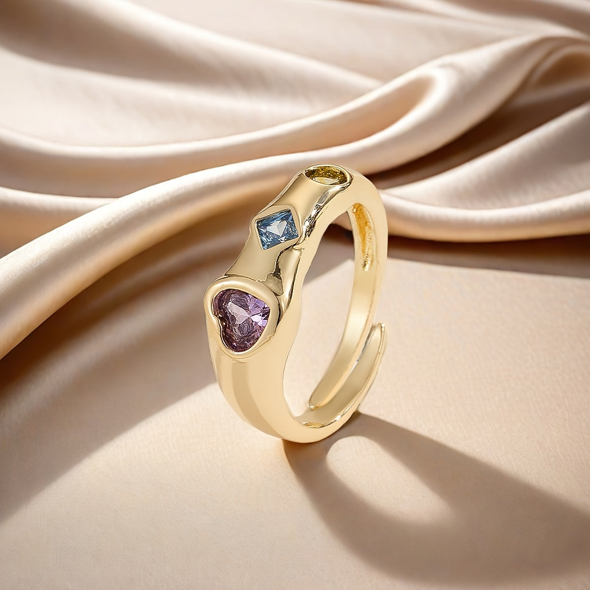 Rainbow Zirconia Open Ring