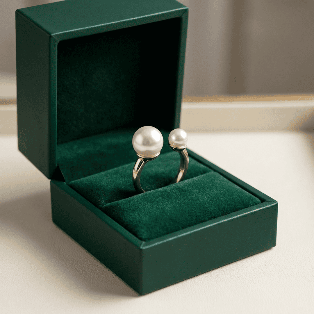 Duo Pearl Adjustable Statement Ring
