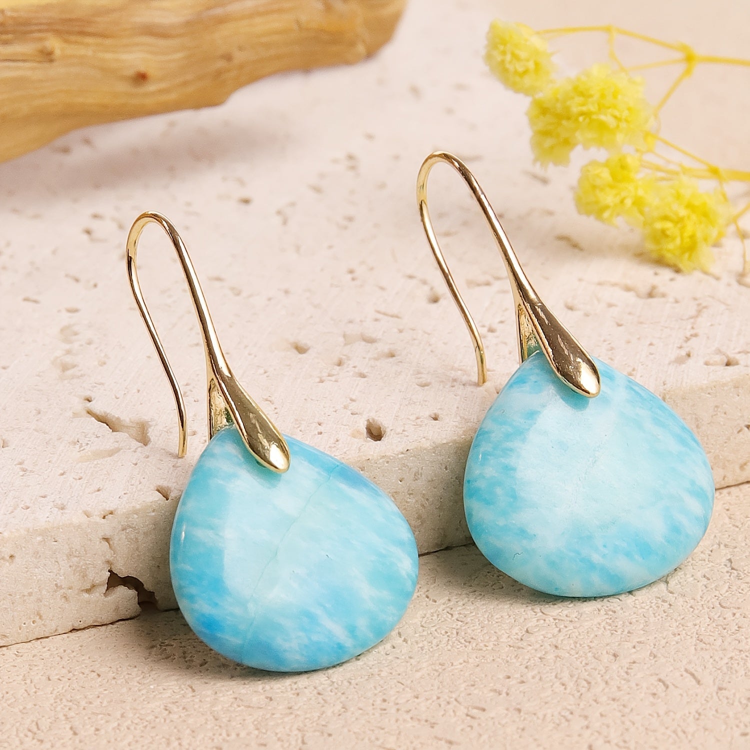 Vintage Emperor Marble Teardrop Earrings