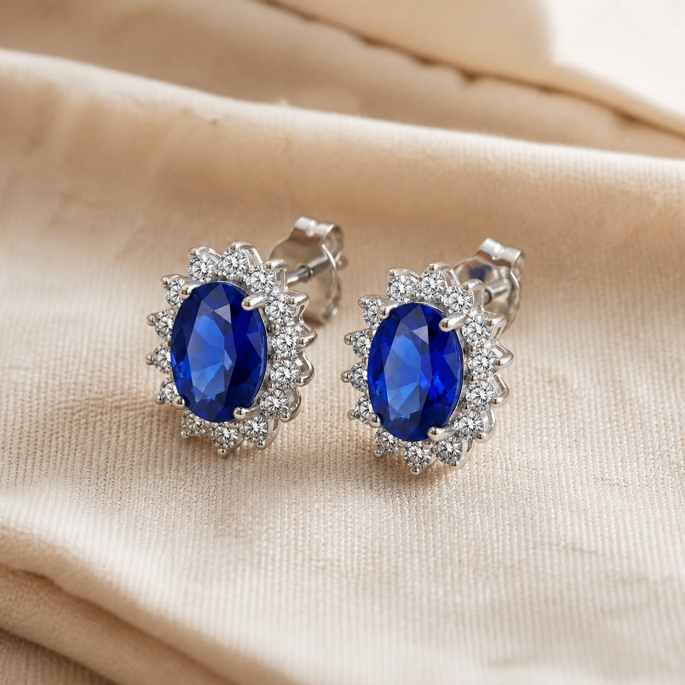 Regal Sapphire Stud Earrings