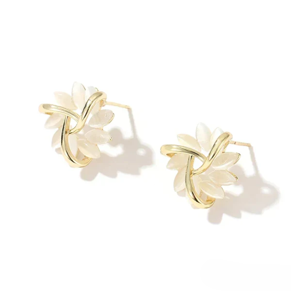 Opal Flower Stud Earrings