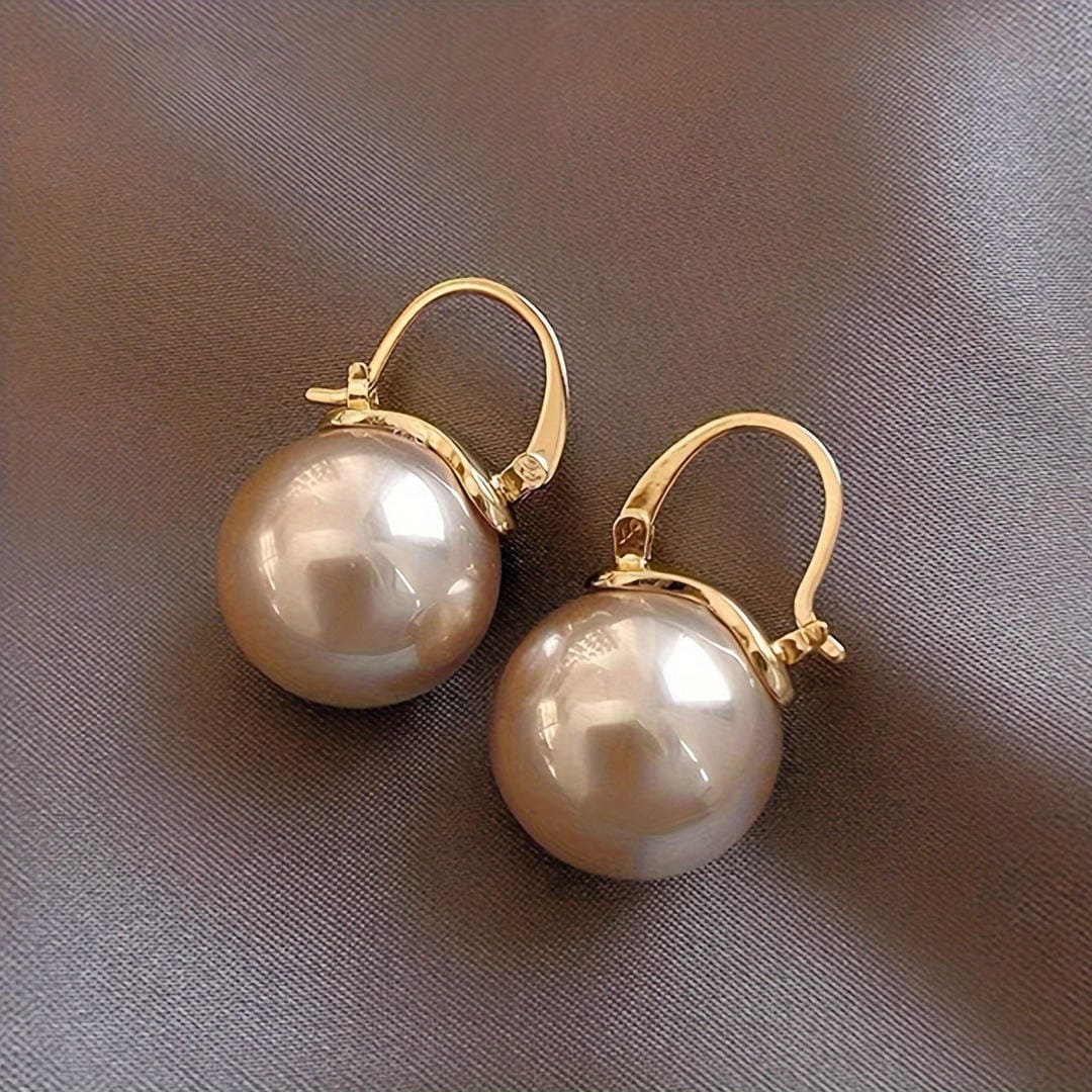 Golden Pearl Drop Hook Earrings